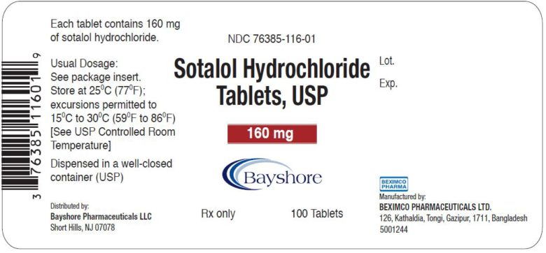 Sotalol HCL, USP – Bayshore Pharmaceuticals